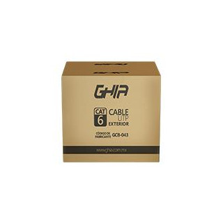 GCB-043 BOBINA DE CABLE UTP CAT6 GHIA CCA NEGRO 305M P/EXTERIOR CON GEL 1000FT CERTIFICACION CE / ROHS