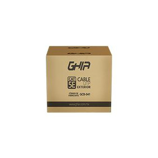 GCB-041 BOBINA DE CABLE UTP CAT5E GHIA CCA NEGRO 305M P/EXTERIOR CON GEL 1000FT CERTIFICACION CE / ROHS