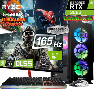 PC GAMER COMPLETA RYZEN 5 5600X + RTX 3060 MONITOR 165HZ