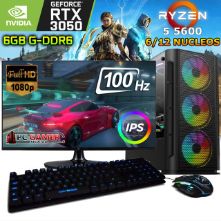 ★PC GAMER COMPLETO RYZEN 5 NVIDIA RTX 3050 , CON PANTALLA