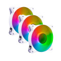 Kit 3 Ventiladores Balam Rush 120mm Blanco Eolox Blaze EX90KW 120mm ARGB Rainbown 120x120x25mm 1200RPM Hidráulico 12V Incluye Hu