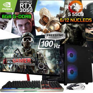 ★PC GAMER COMPLETO RYZEN 5 NVIDIA RTX 3050 PANTALLA 100HZ